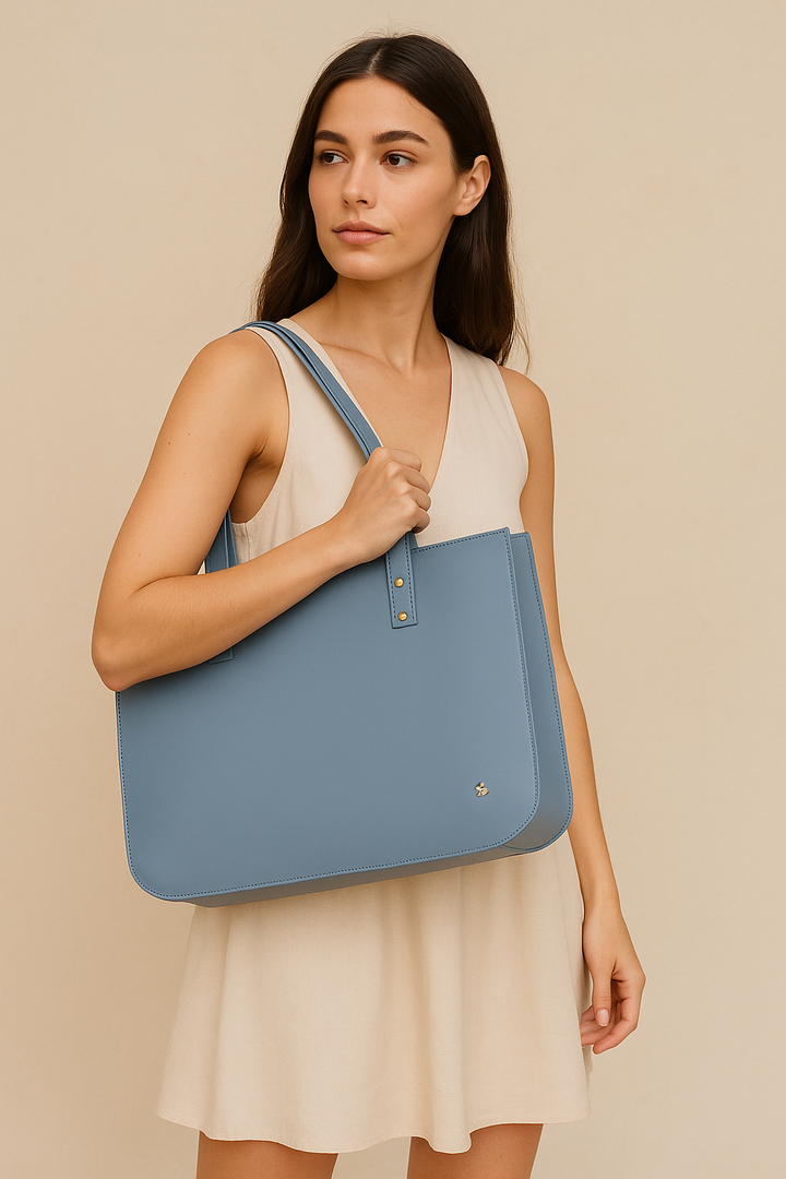 The Basic Tote- Sky Blue
