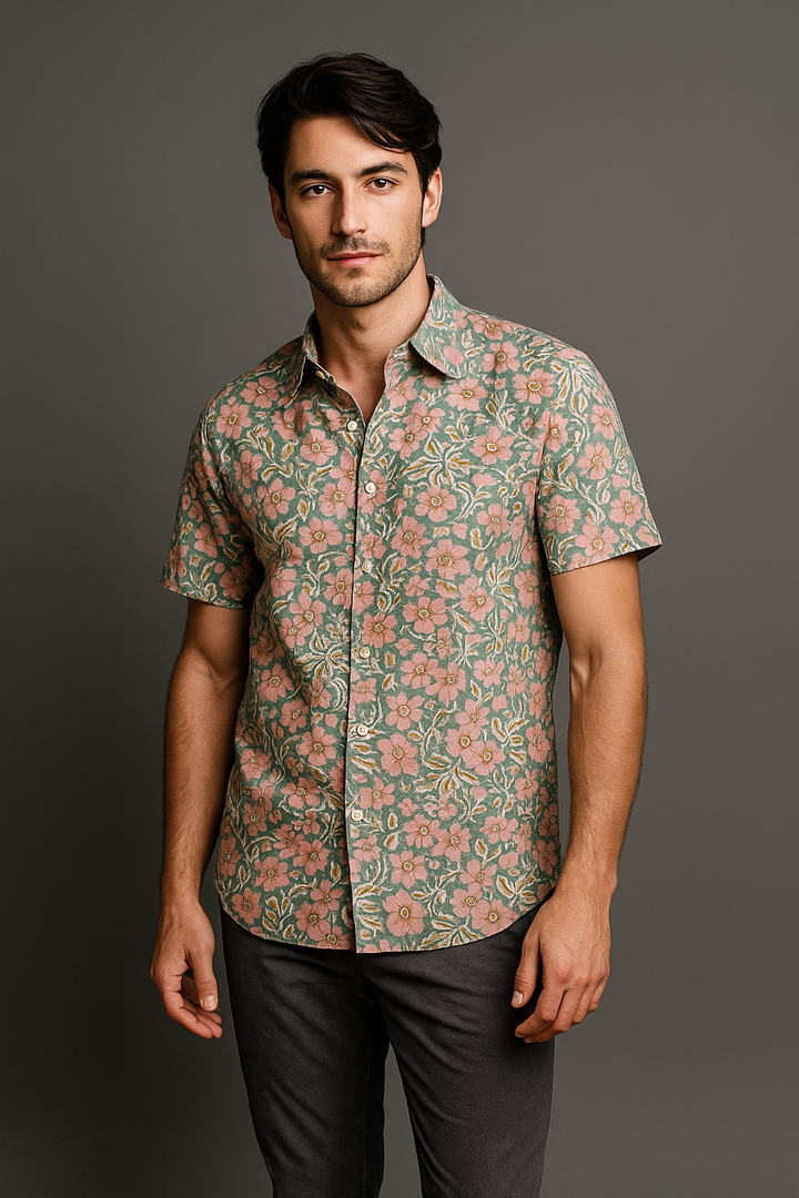 Hand Block Printed Bushirts  No.20