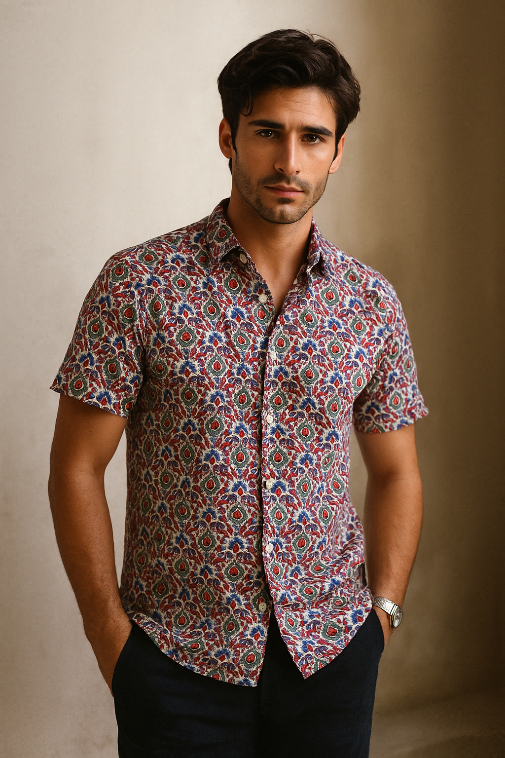 Hand Block Printed Bushirts  No.14