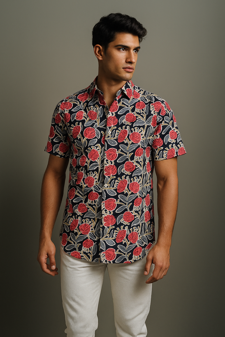 Hand Block Printed Bushirts  No.1