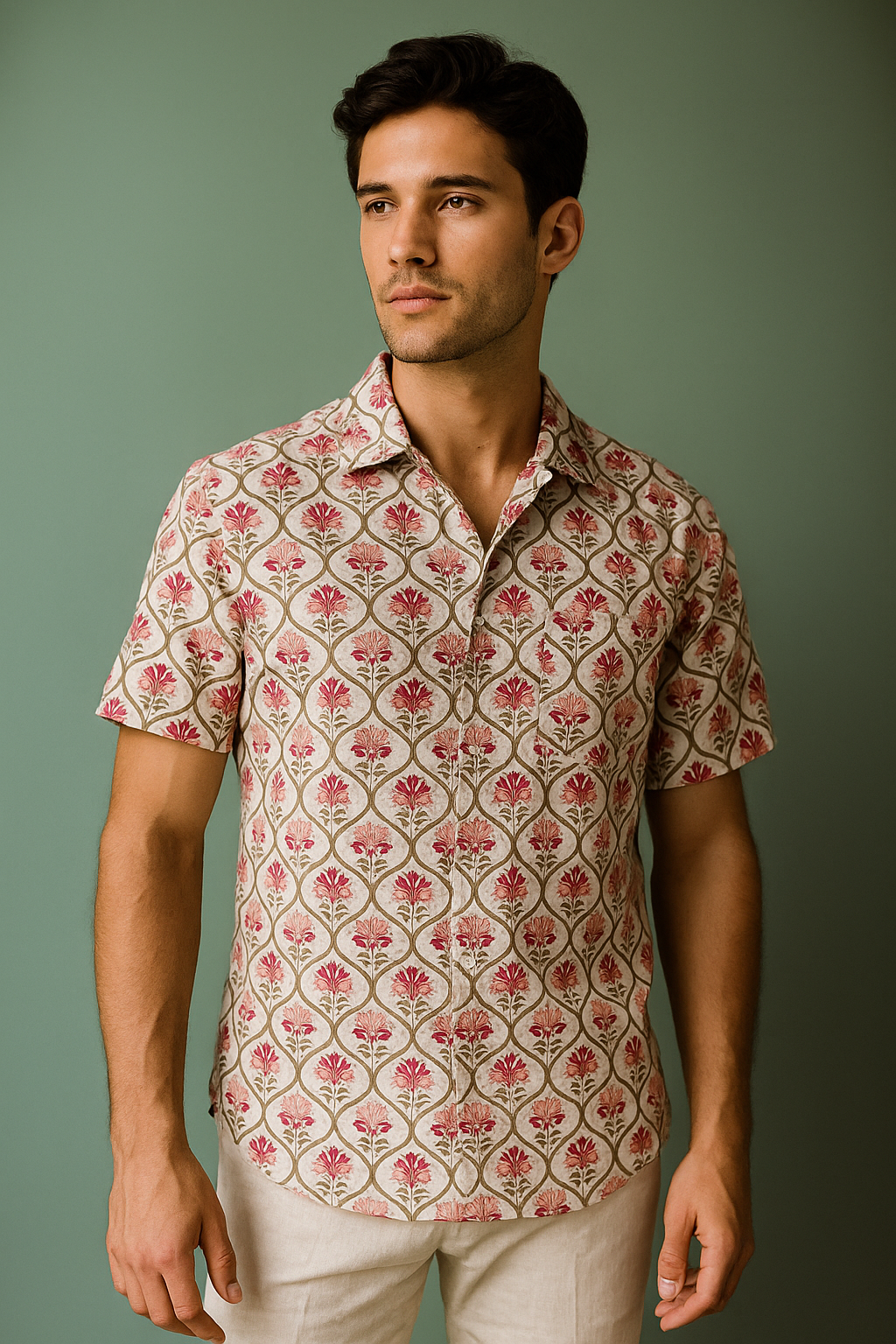 Hand Block Printed Bushirts  No.8