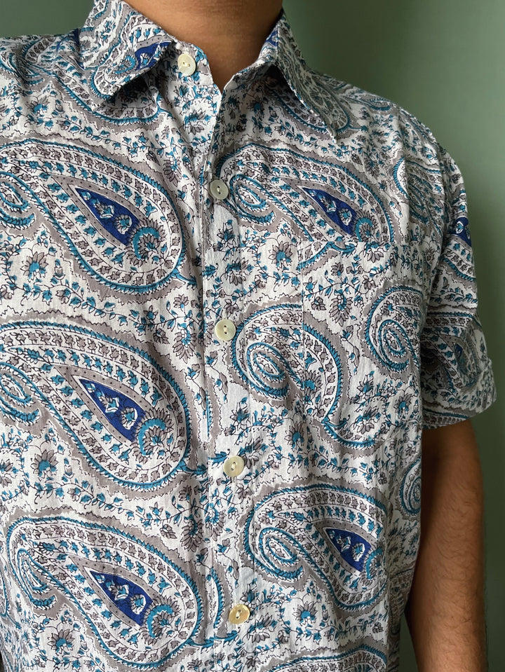 block print shirt mens