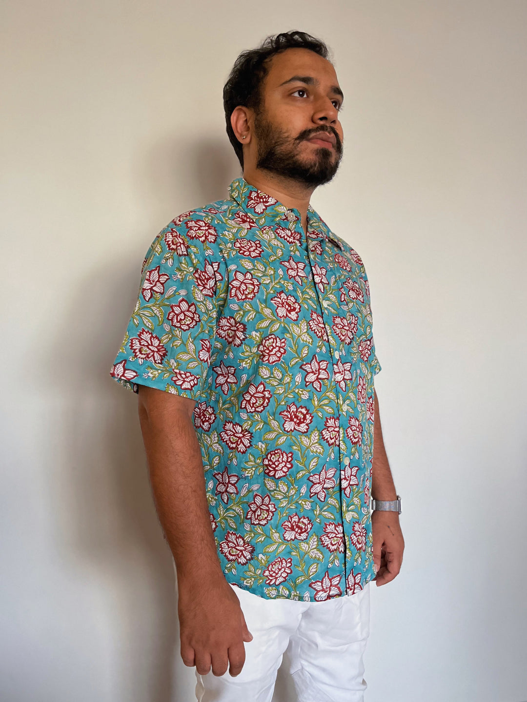 mens block print shirts