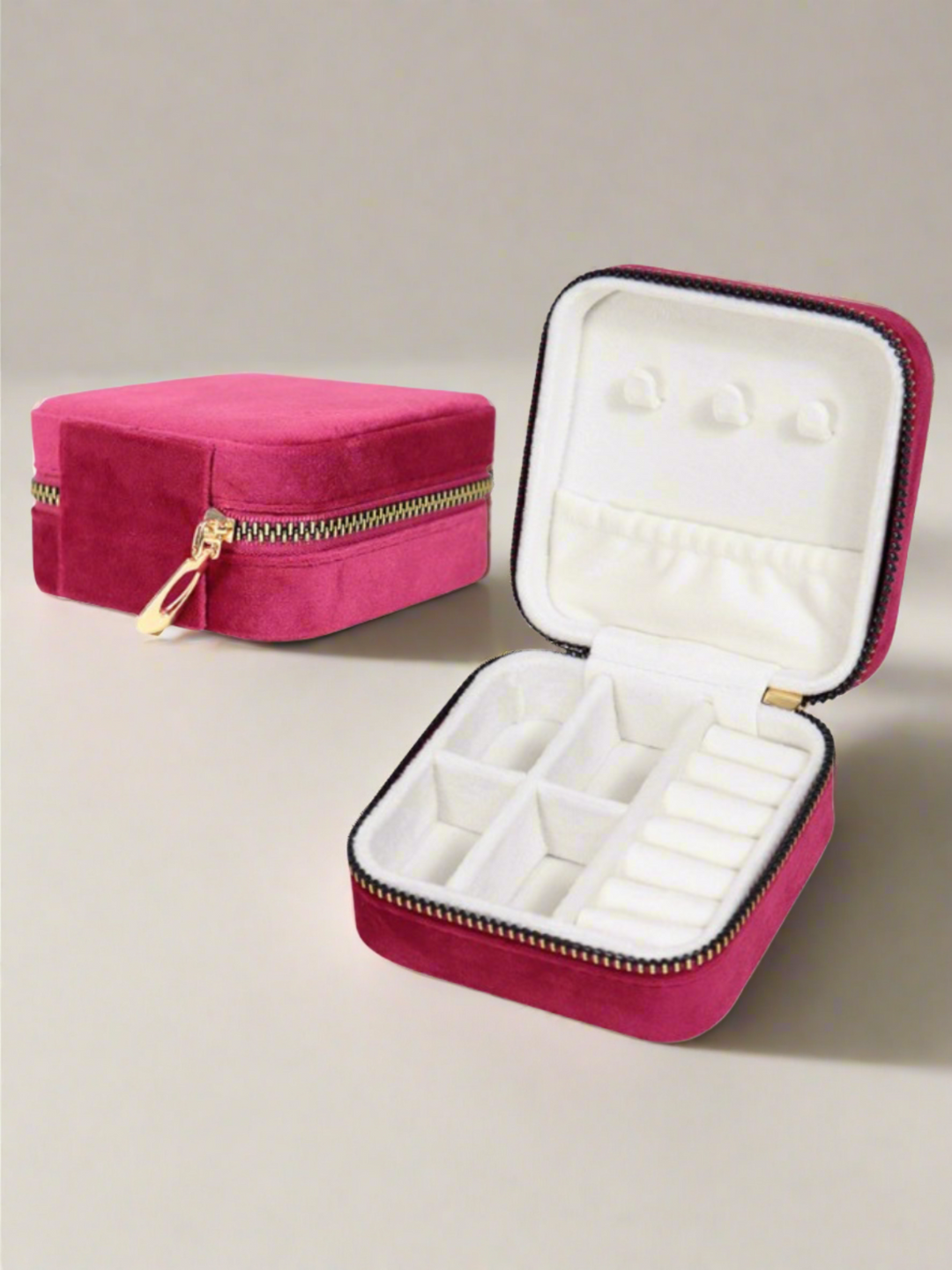 Velvet Jewellery Box - Red