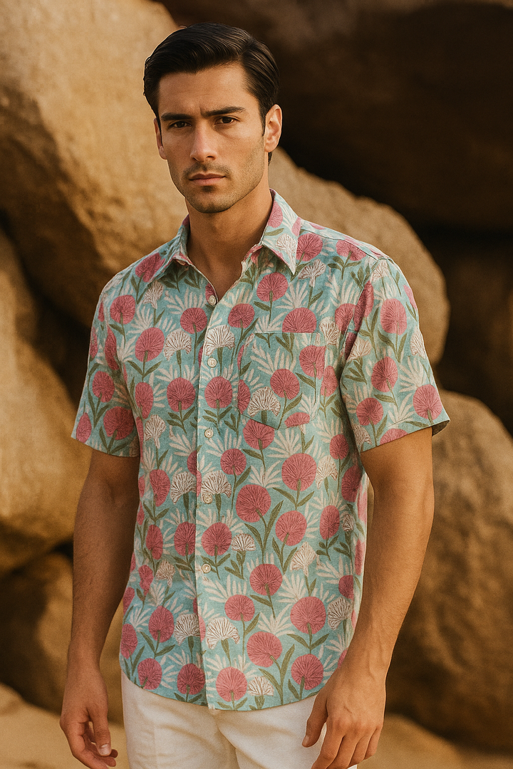 Hand Block Printed Bushirts  No.19