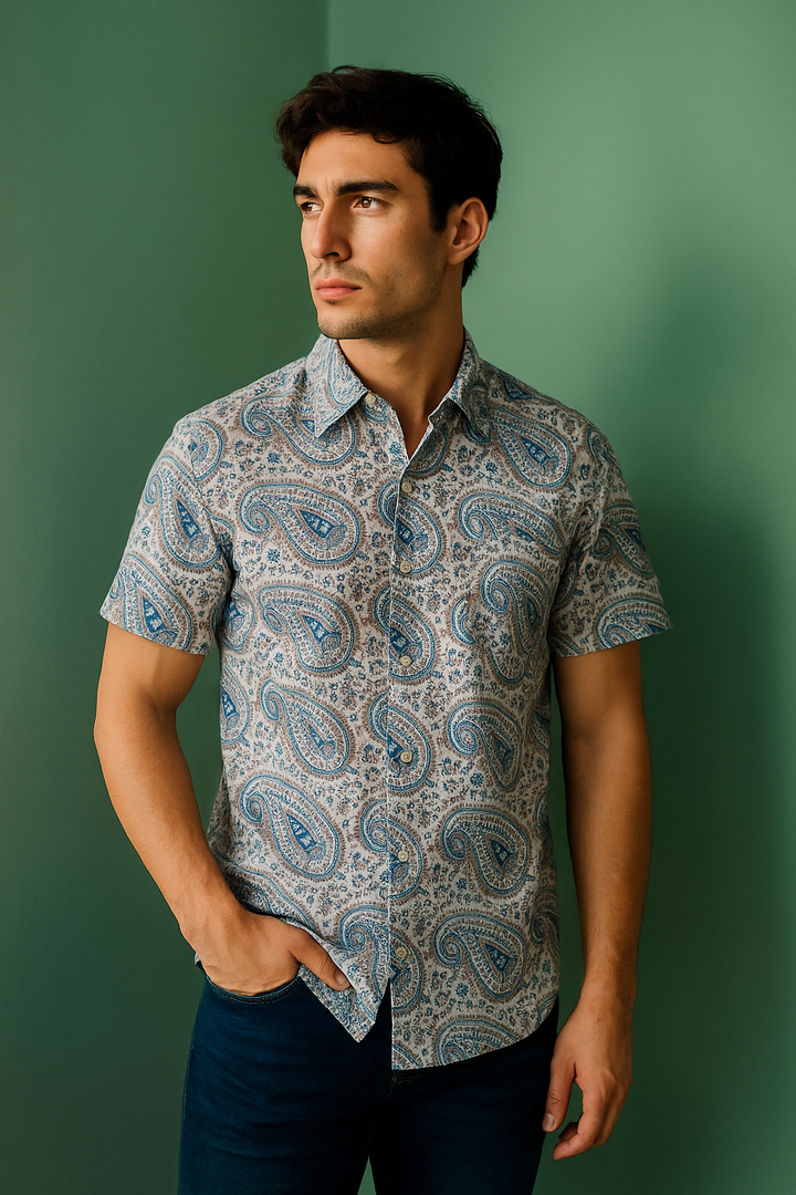 Hand Block Printed Bushirts  No.11
