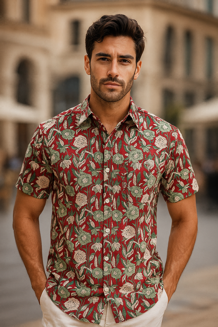 Hand Block Printed Bushirts  No.16