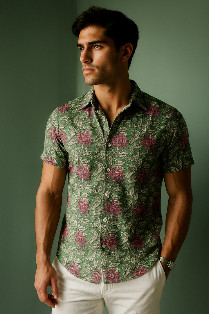 Hand Block Printed Bushirts  No.9