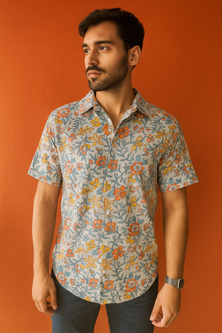Hand Block Printed Bushirts  No.7