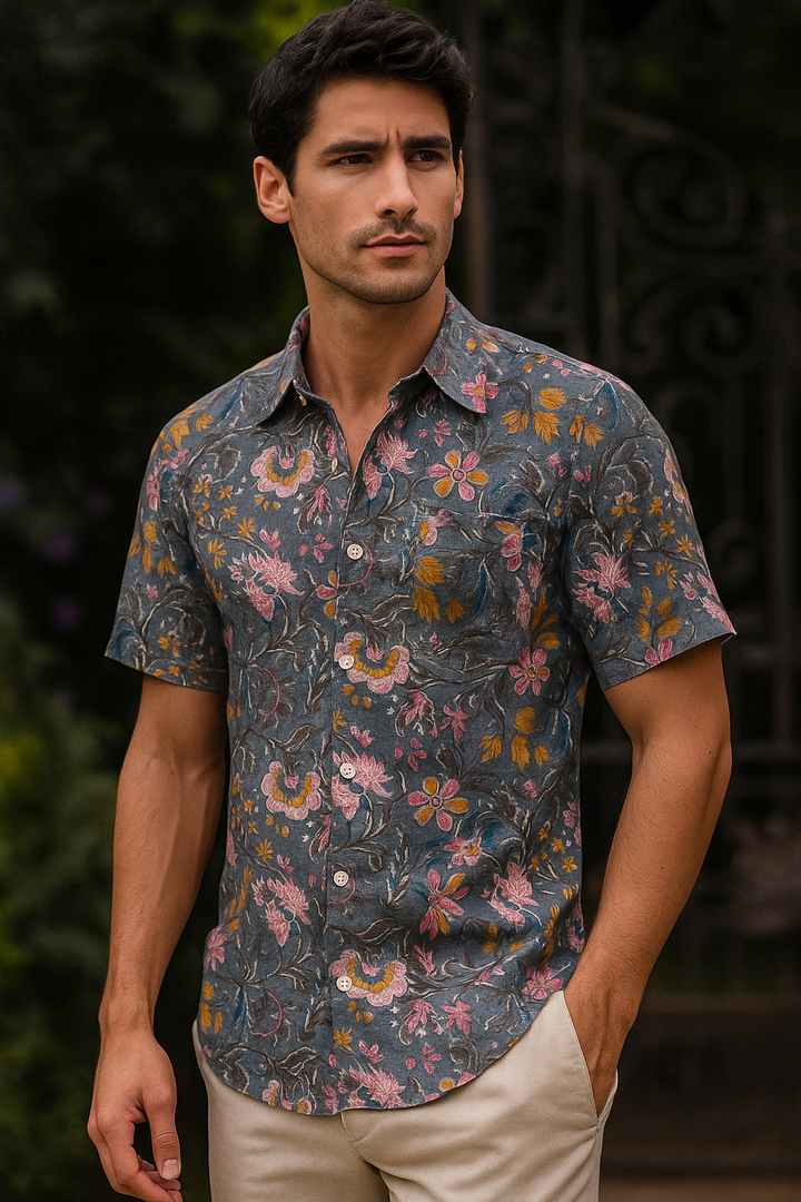 Hand Block Printed Bushirts  No.12
