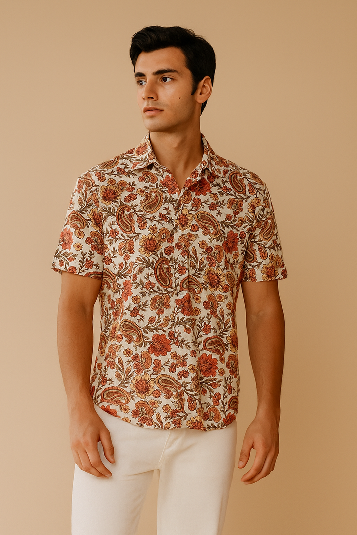 Hand Block Printed Bushirts  No.10