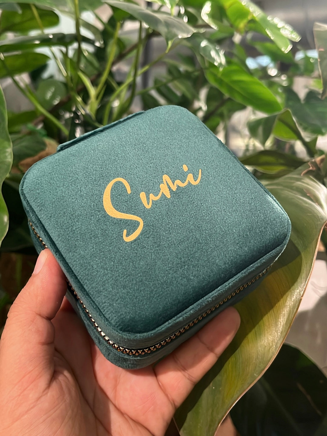 Velvet Jewellery Box - Green