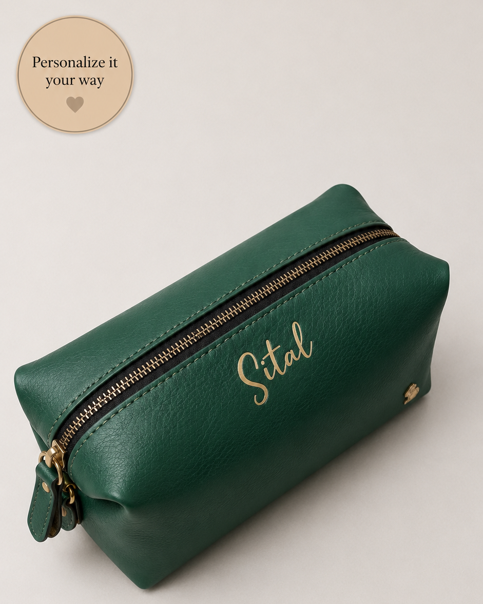 Personalised Travel Pouch - Green