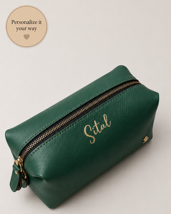 Personalised Travel Pouch - Green