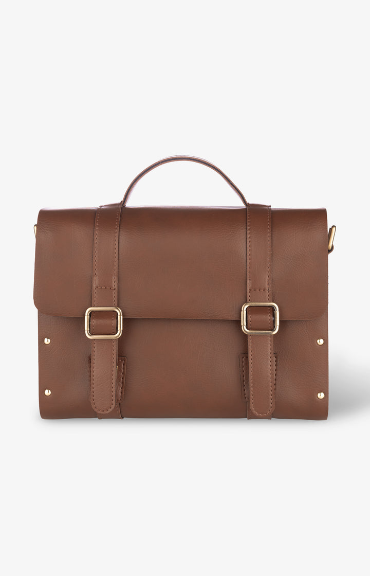 Median Satchel Bag - Tan