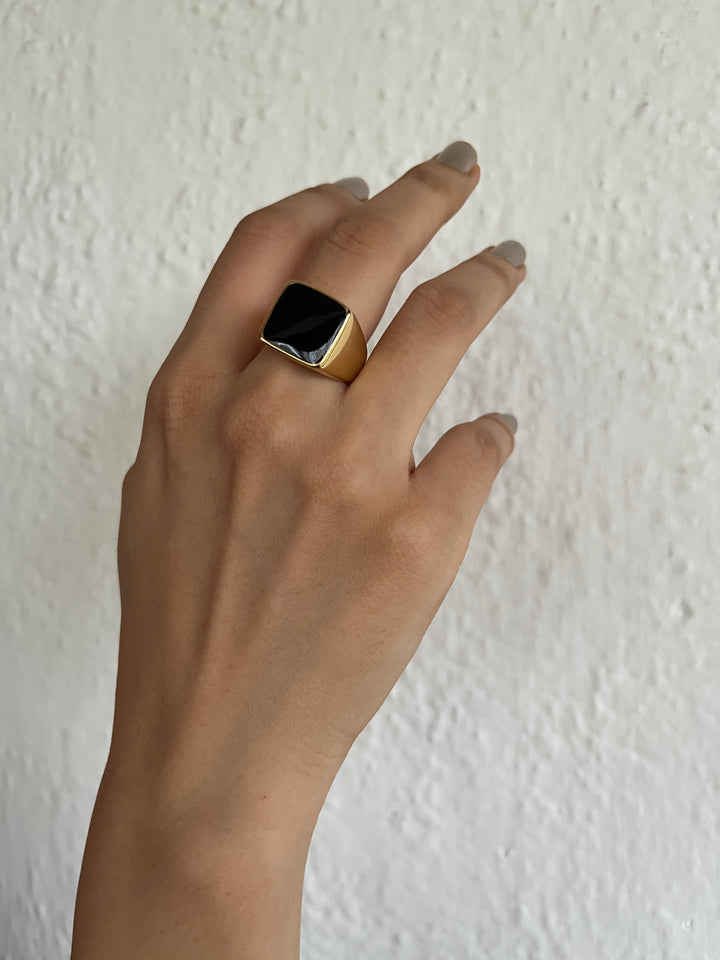 Obsidian Signet Ring