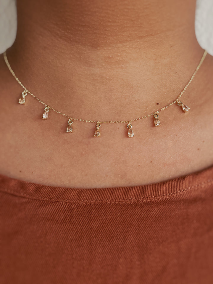 Rain Drop Necklace - Champagne