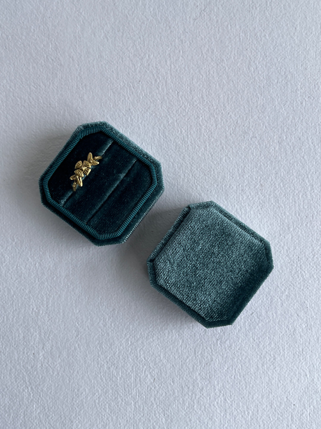 Velvet Ring Box -Teal