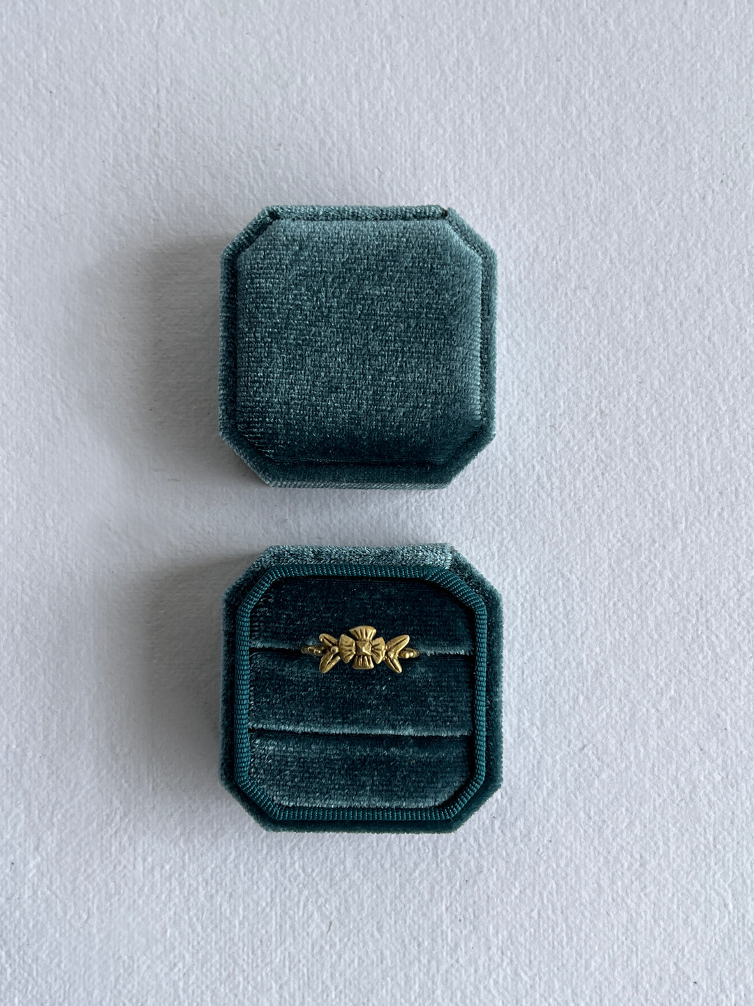 Velvet Ring Box -Teal