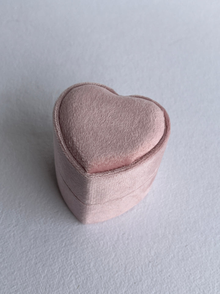 Velvet Ring Box - Pink Heart
