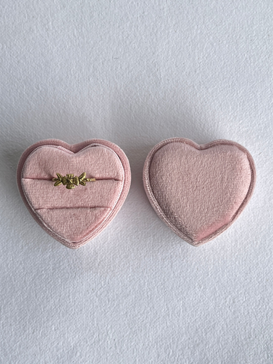 Velvet Ring Box - Pink Heart