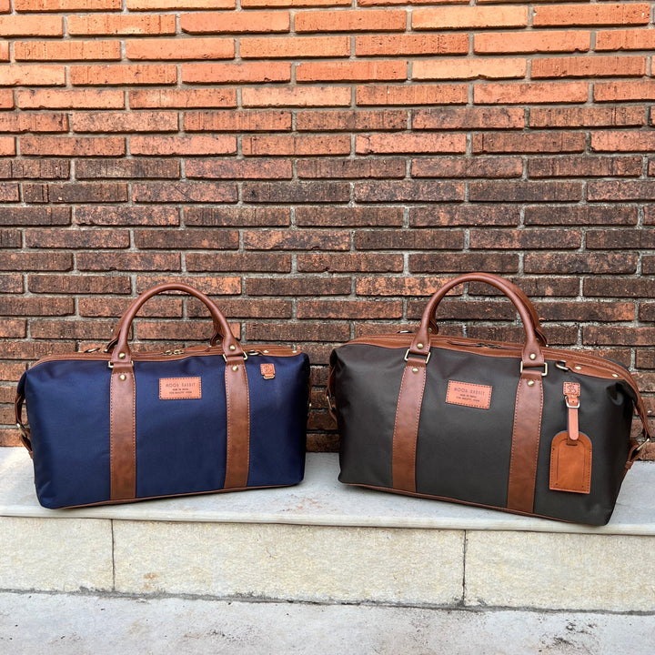 vegan leather duffel bag