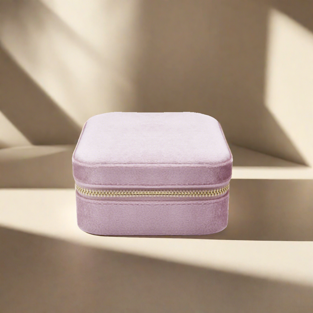 Velvet Jewellery Box - Pink