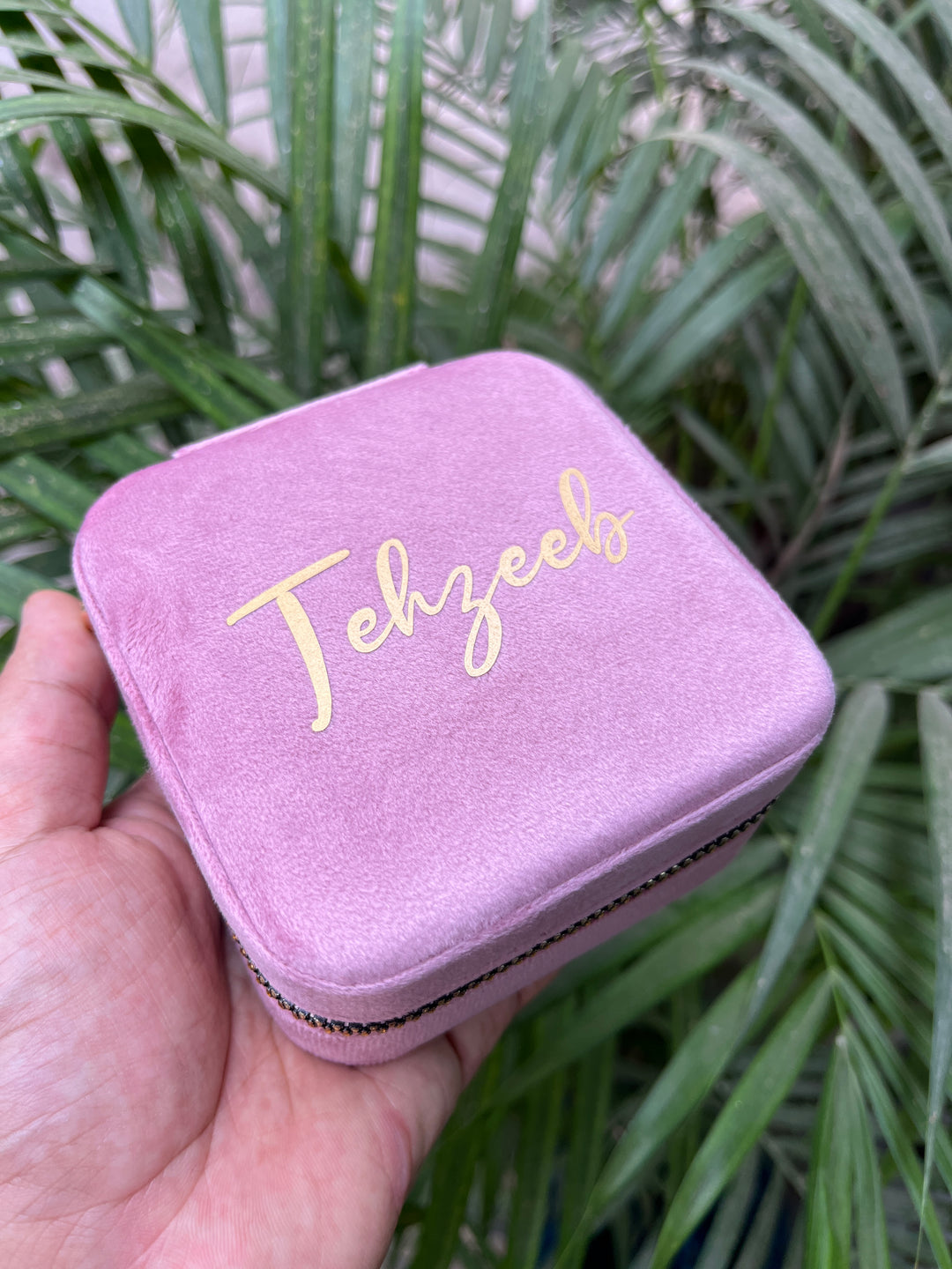 Velvet Jewellery Box - Pink