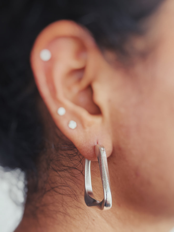 Moebius Hoop Earrings - Silver