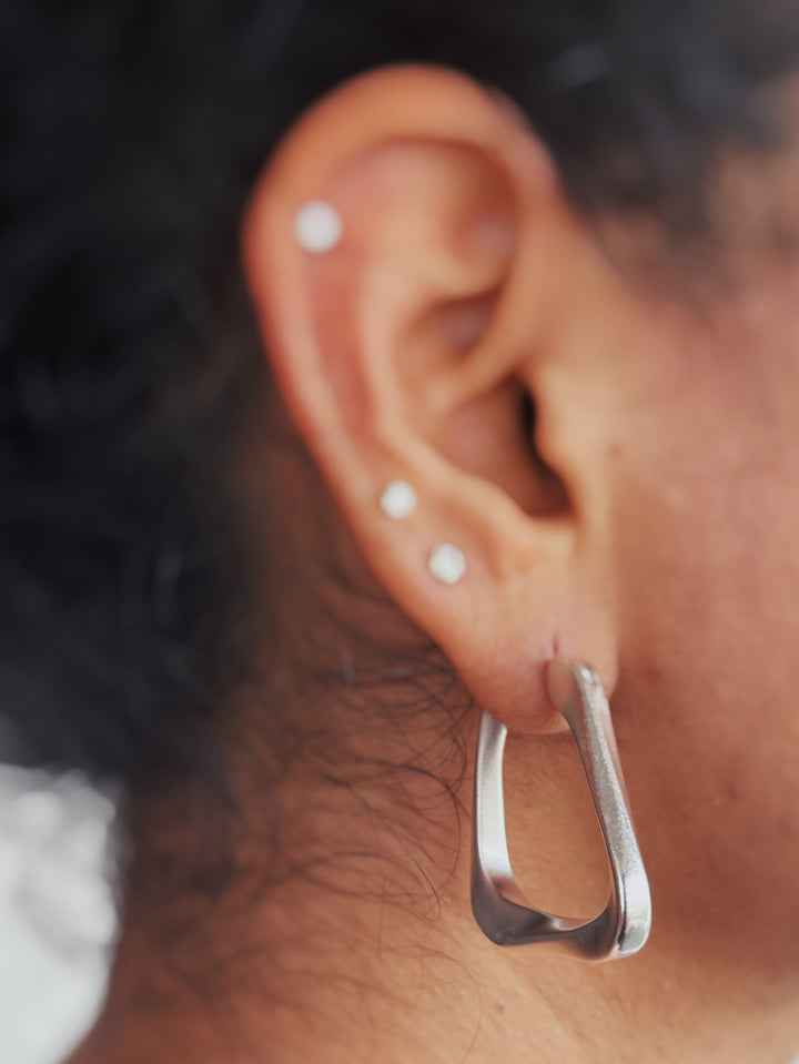 Moebius Hoop Earrings - Silver