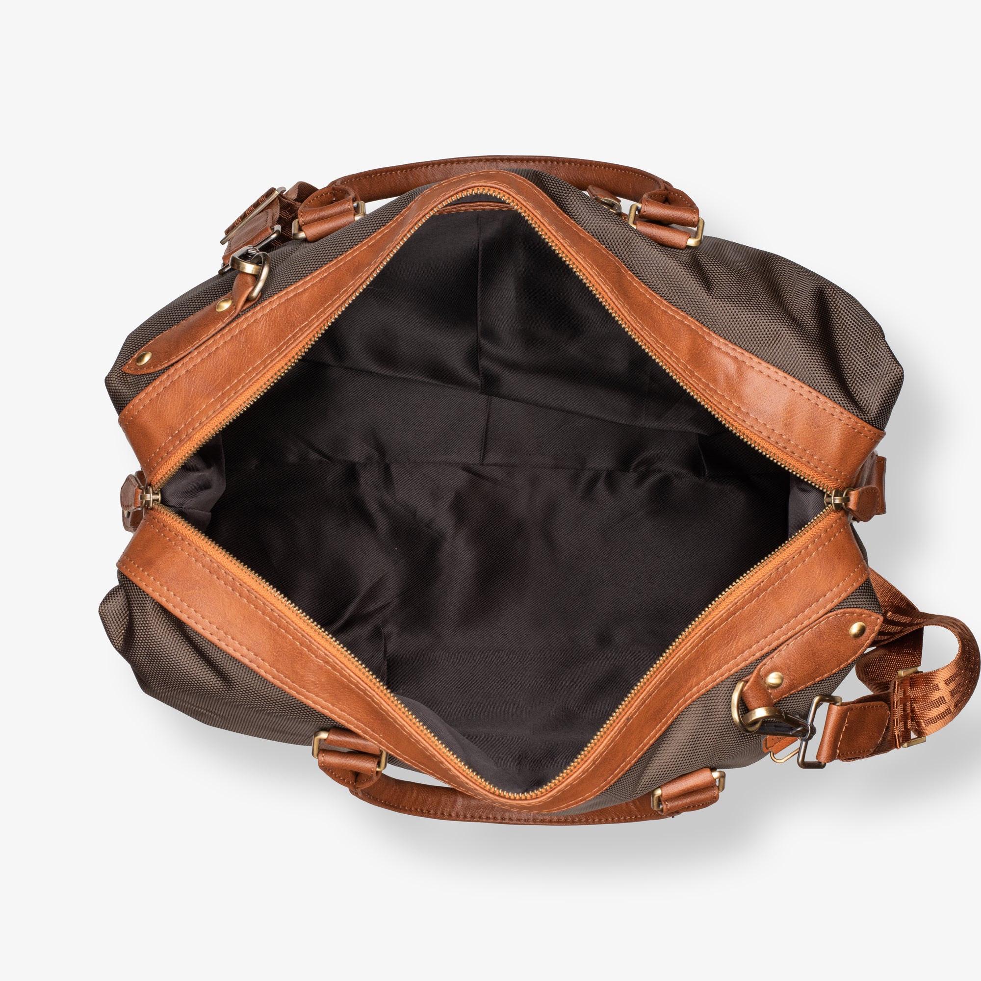 faux leather duffel bag