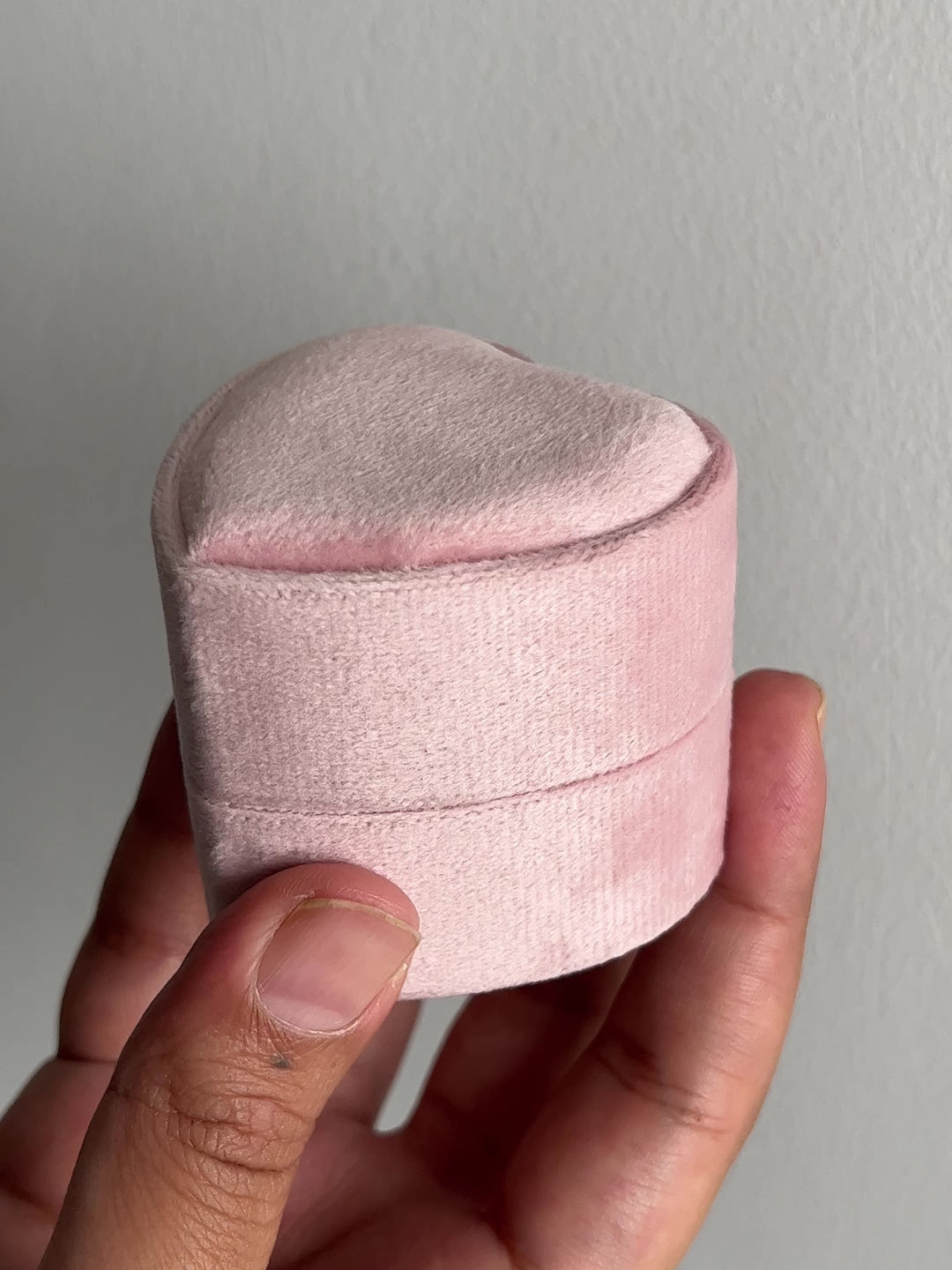 Velvet Ring Box - Pink Heart