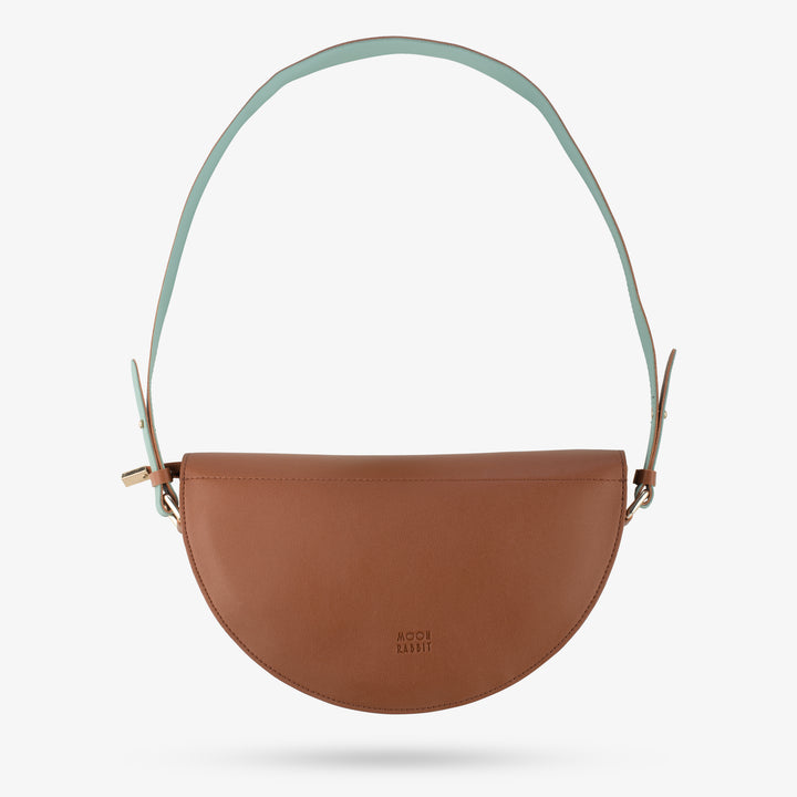 half moon leather shoulder bag