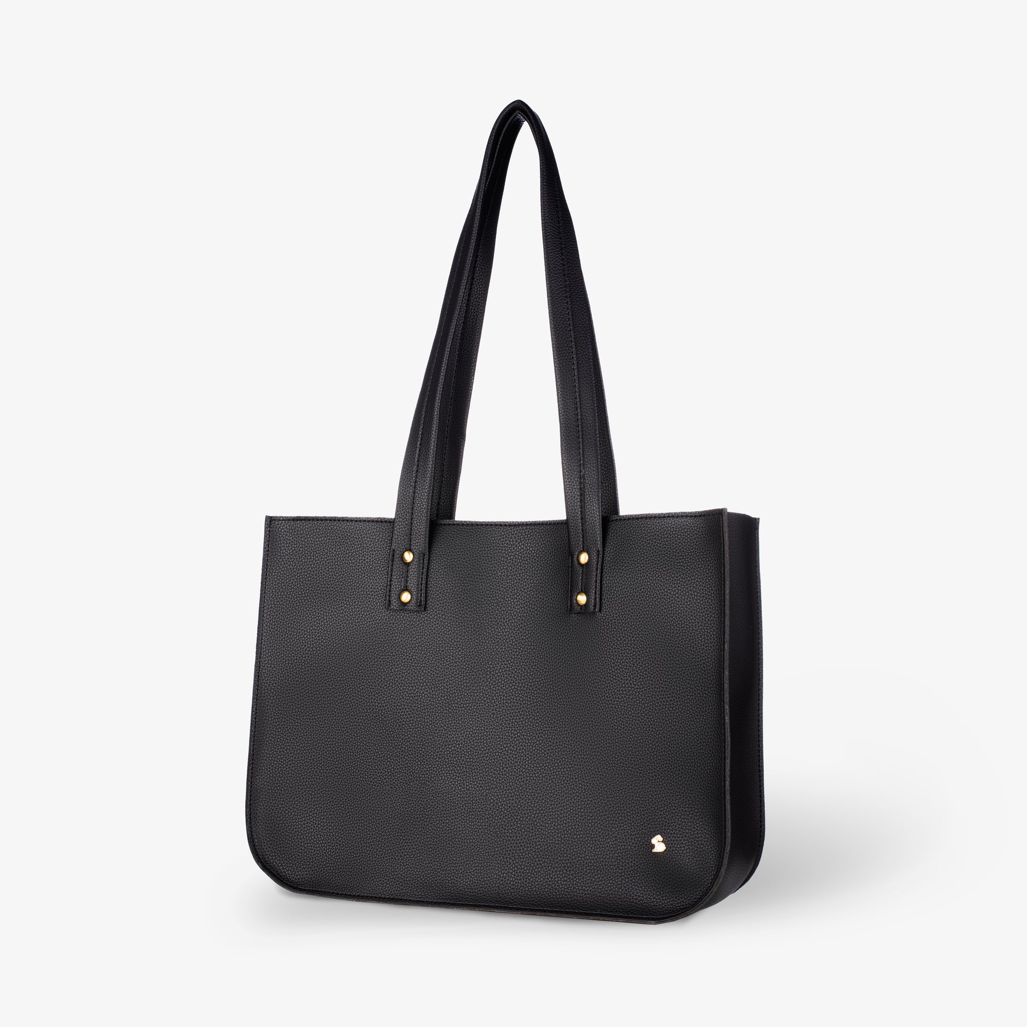 vegan leather tote bag with zipper