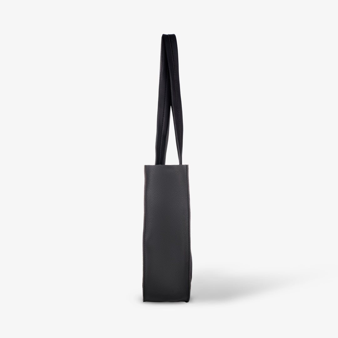 vegan leather tote bag with zip